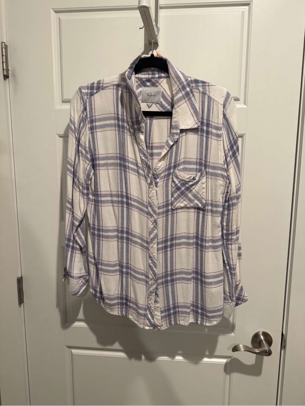 Rails White & Light Blue Plaid Button-Down Shirt